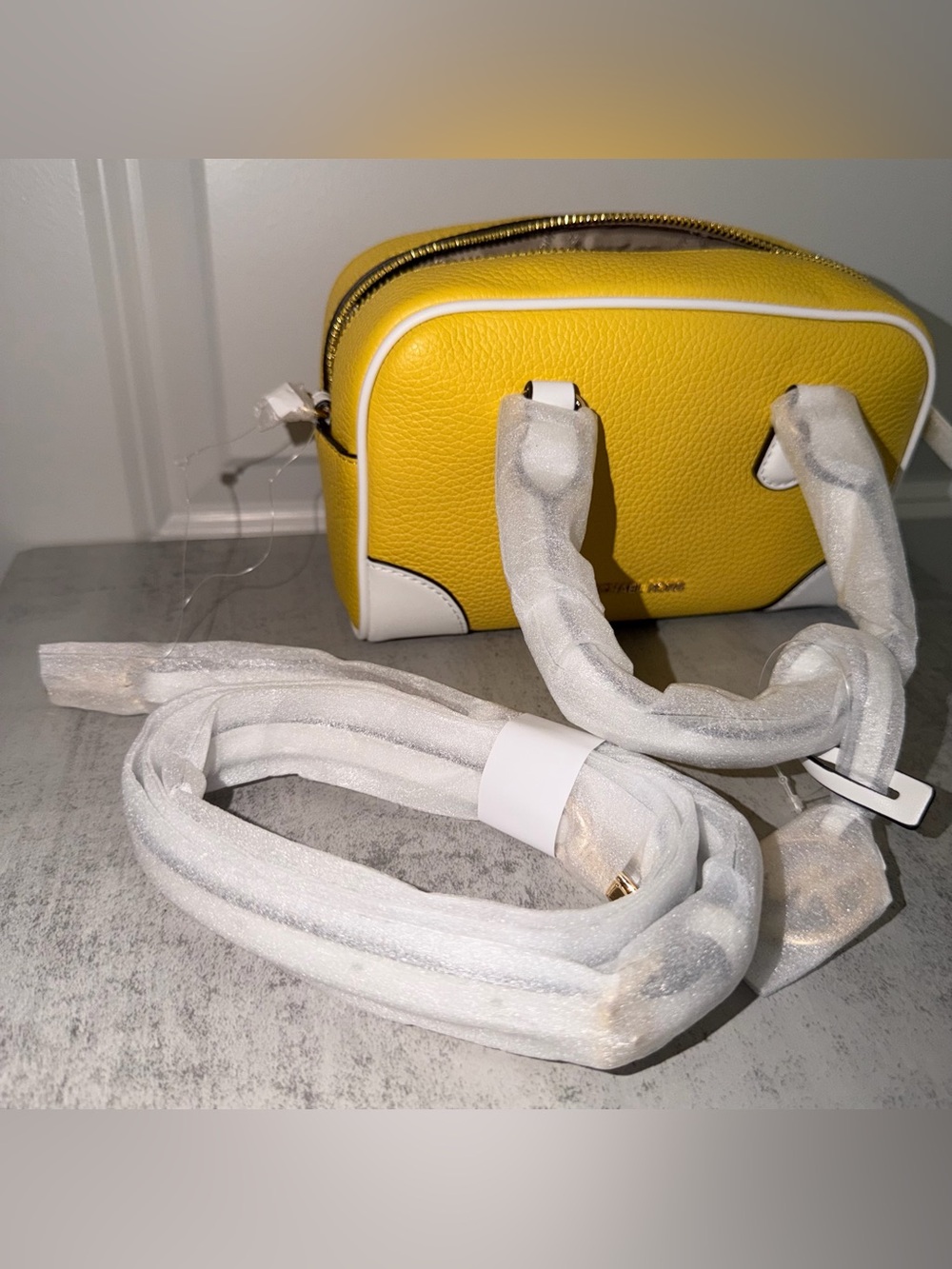Michael Kors Thompson Extra-Small Leather Satchel in Daisy Yellow - Picture 7 of 7
